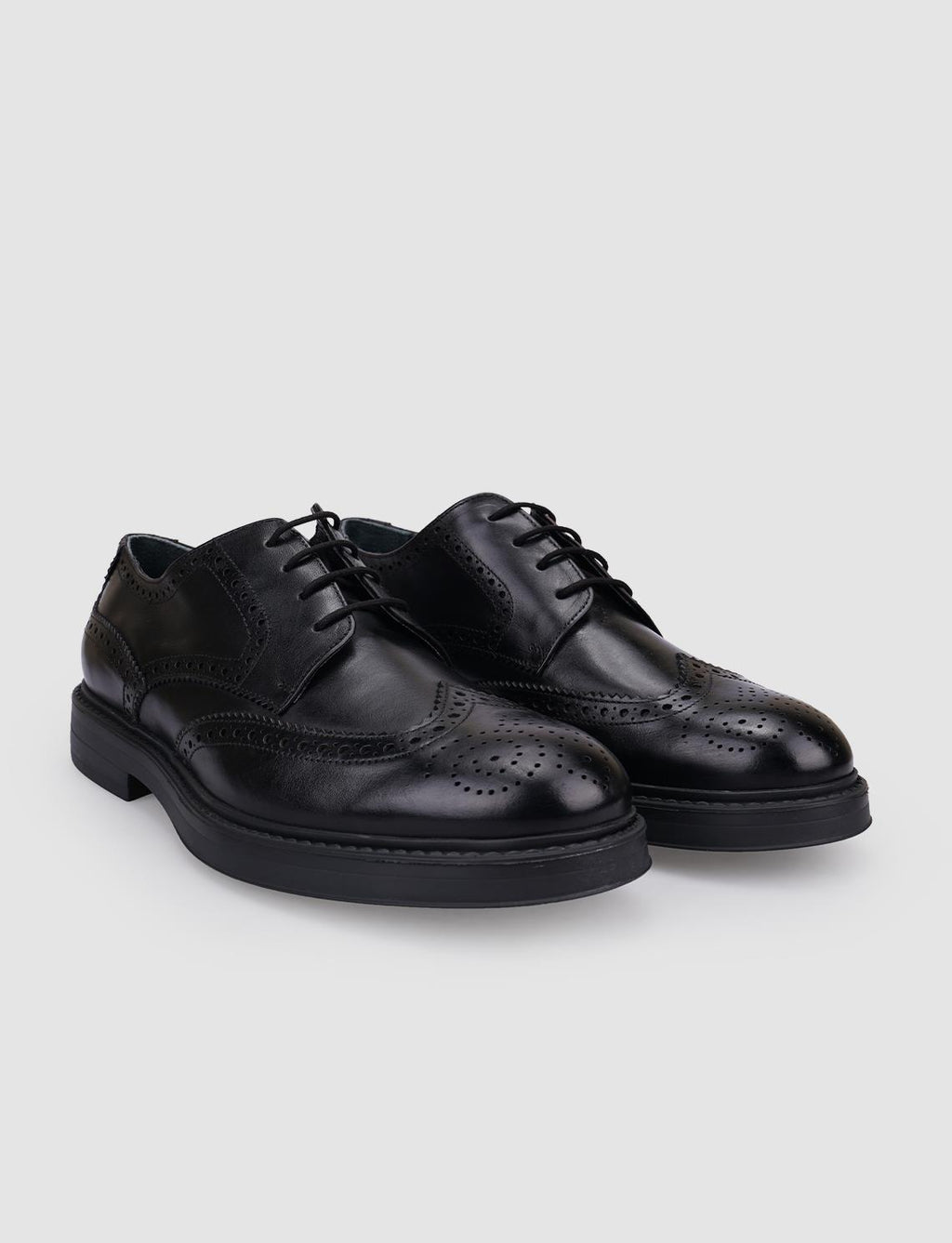 100% Genuine Leather Black Lace-up Men's Casual Shoes