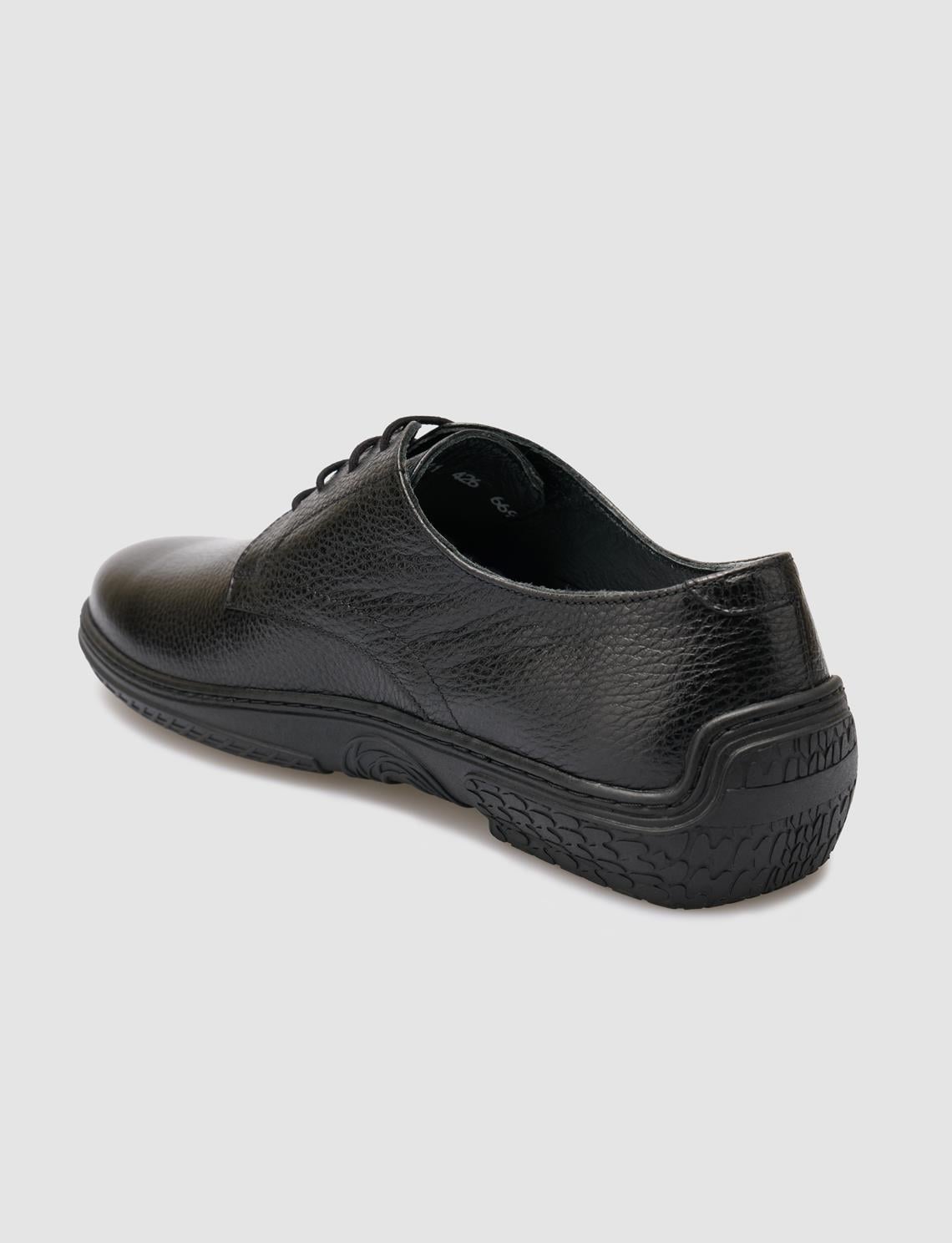 100% Genuine Leather Black Men's Casual Shoes