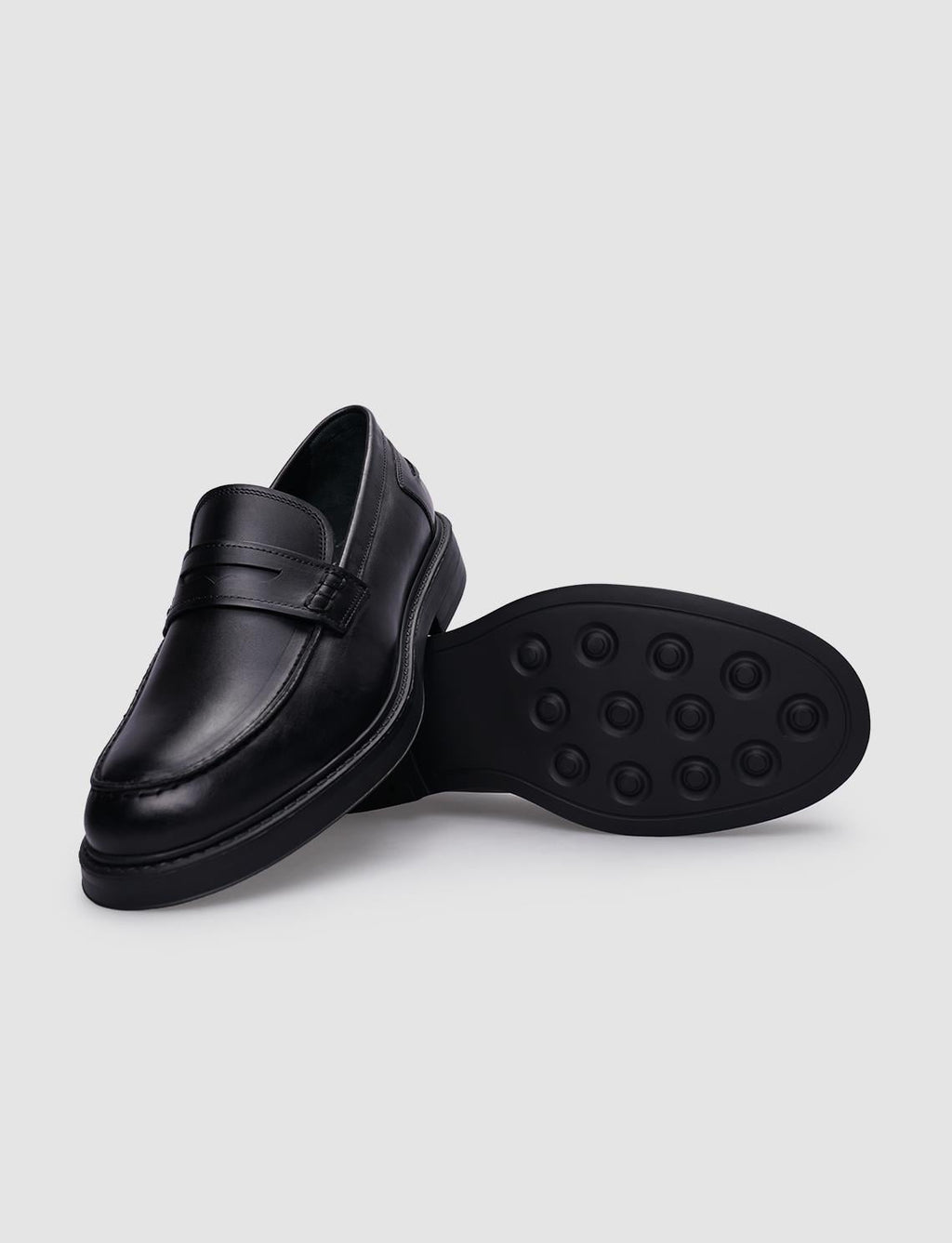 100% Genuine Leather Black Men's Casual Shoes