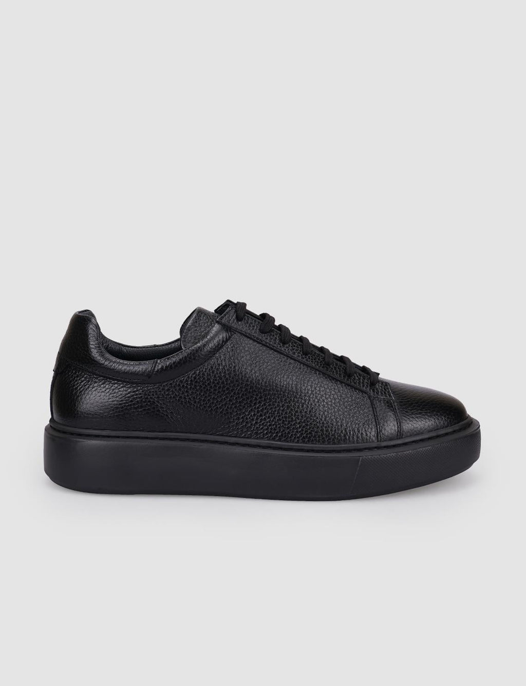 100% Genuine Leather Black Lace-up Men's Athletic Shoes