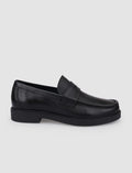100% Genuine Leather Textured Black Men's Casual Shoes