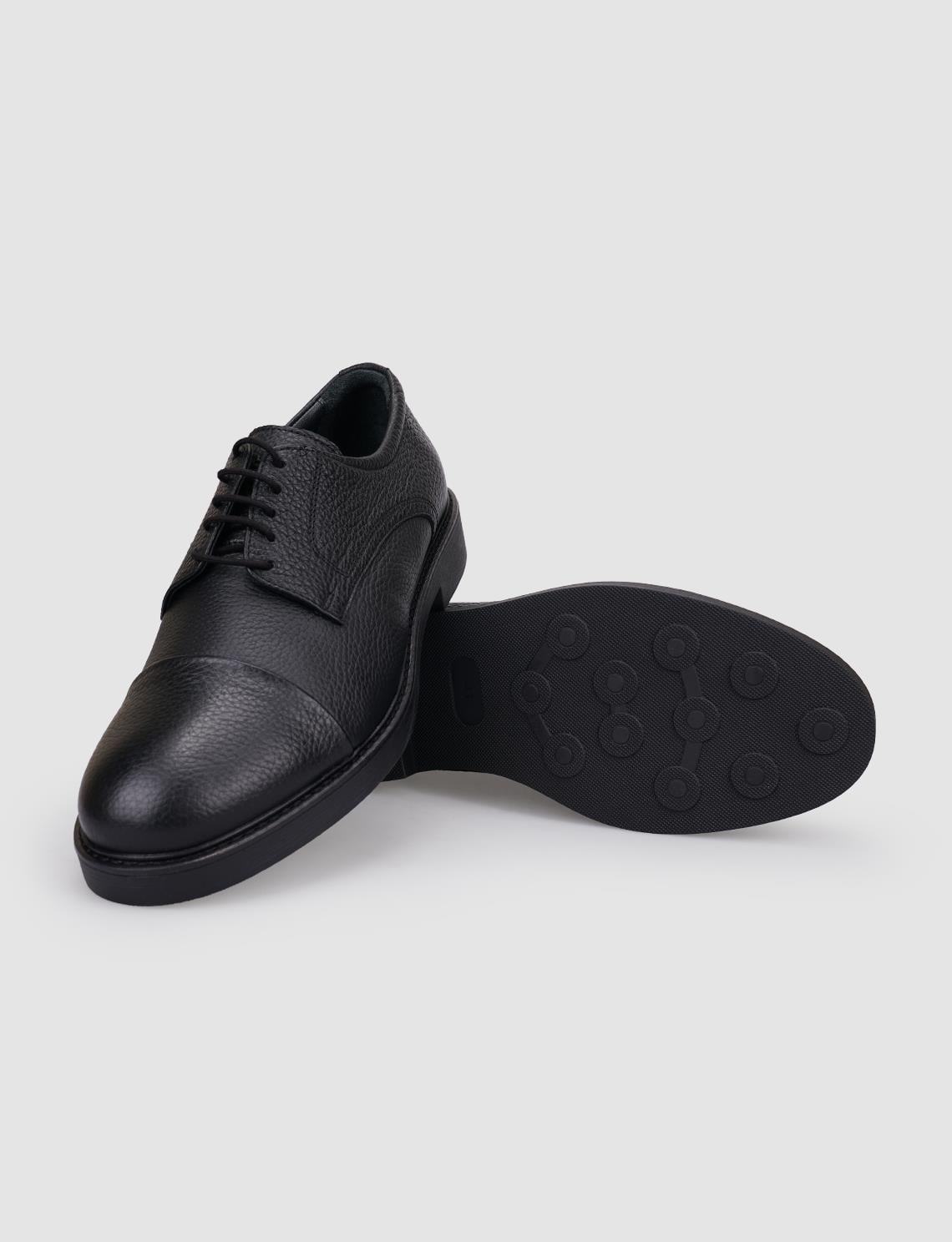 100% Genuine Leather Black Lace-up Men's Casual Shoes