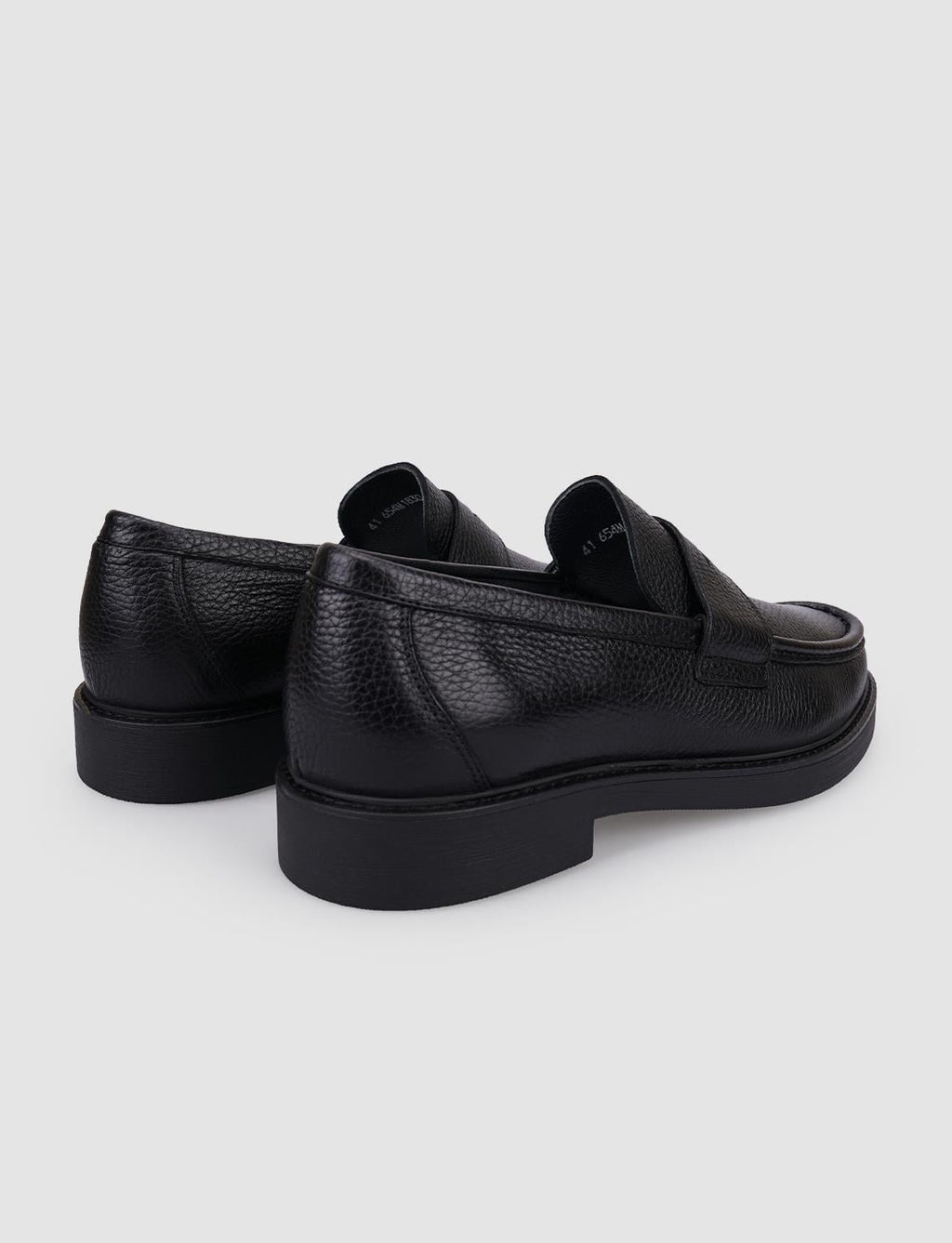 100% Genuine Leather Textured Black Men's Casual Shoes