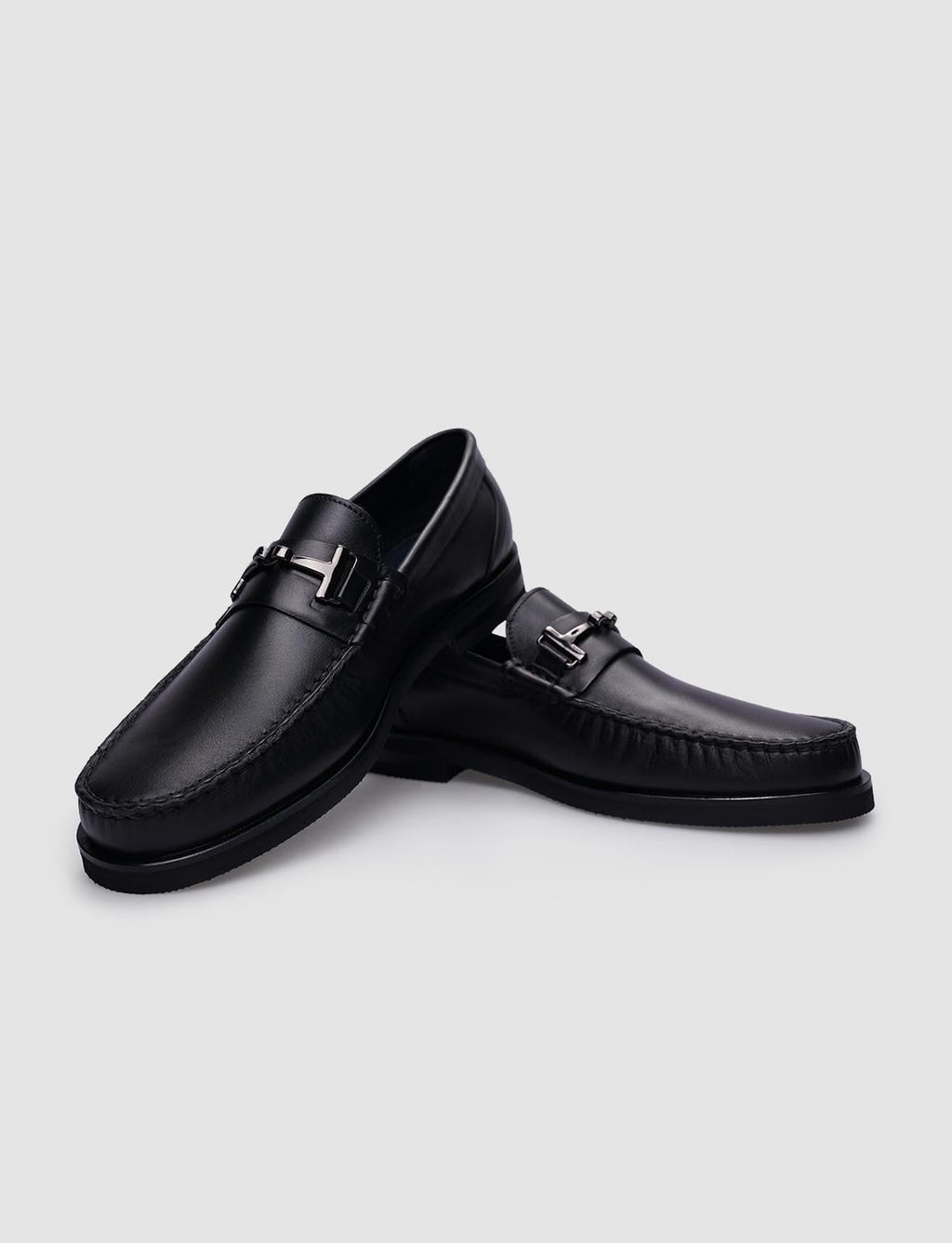 100% Genuine Leather Black Buckle Men's Classic Shoes