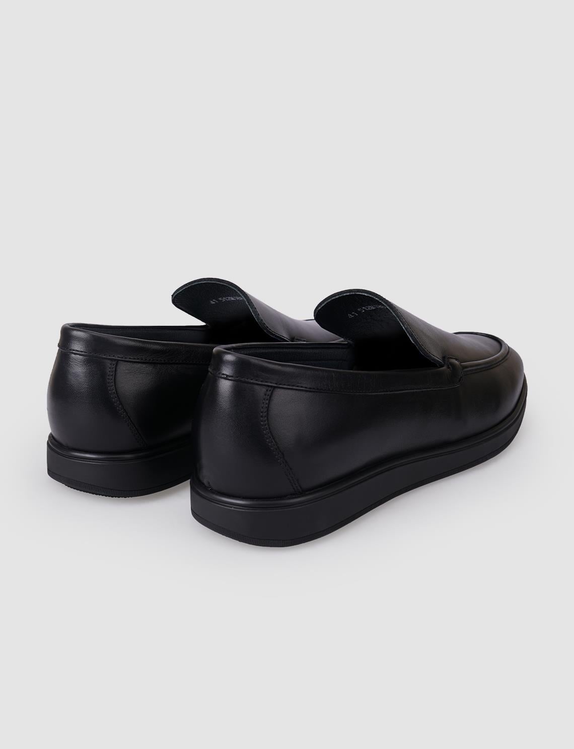100% Genuine Leather Black Men's Loafer