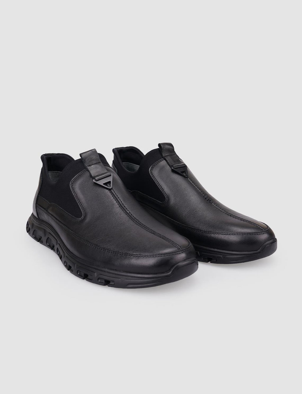 100% Genuine Leather Black Men's Casual Shoes