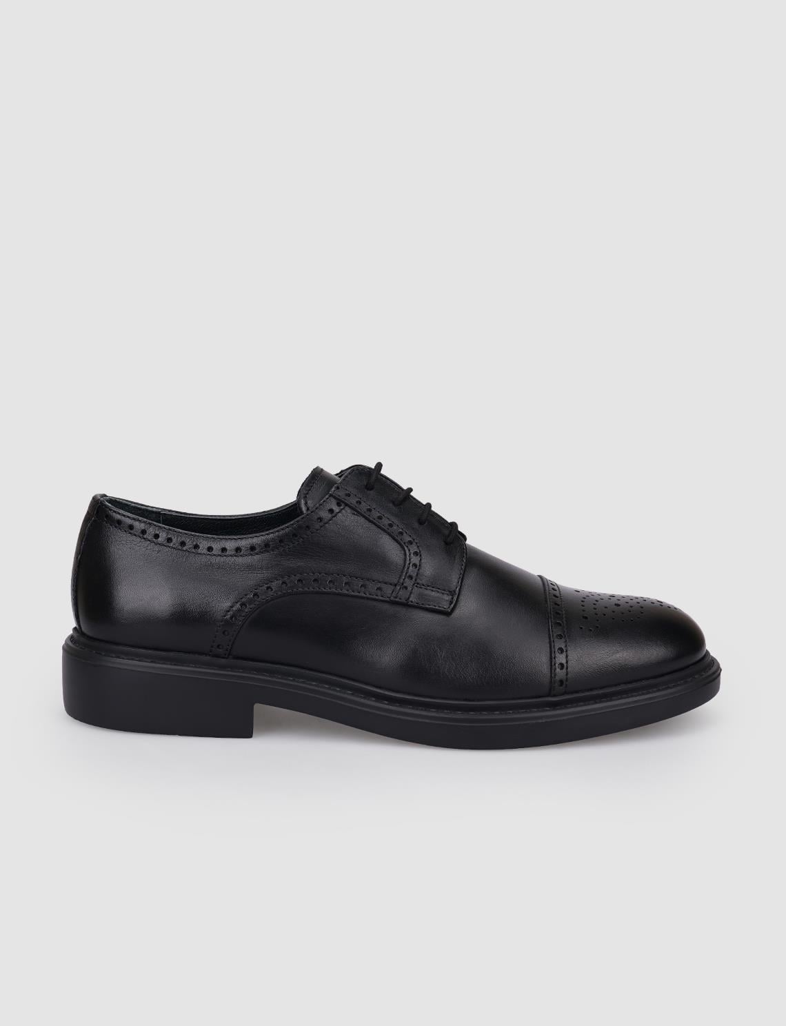 100% Genuine Leather Black Lace-up Men's Casual Shoes