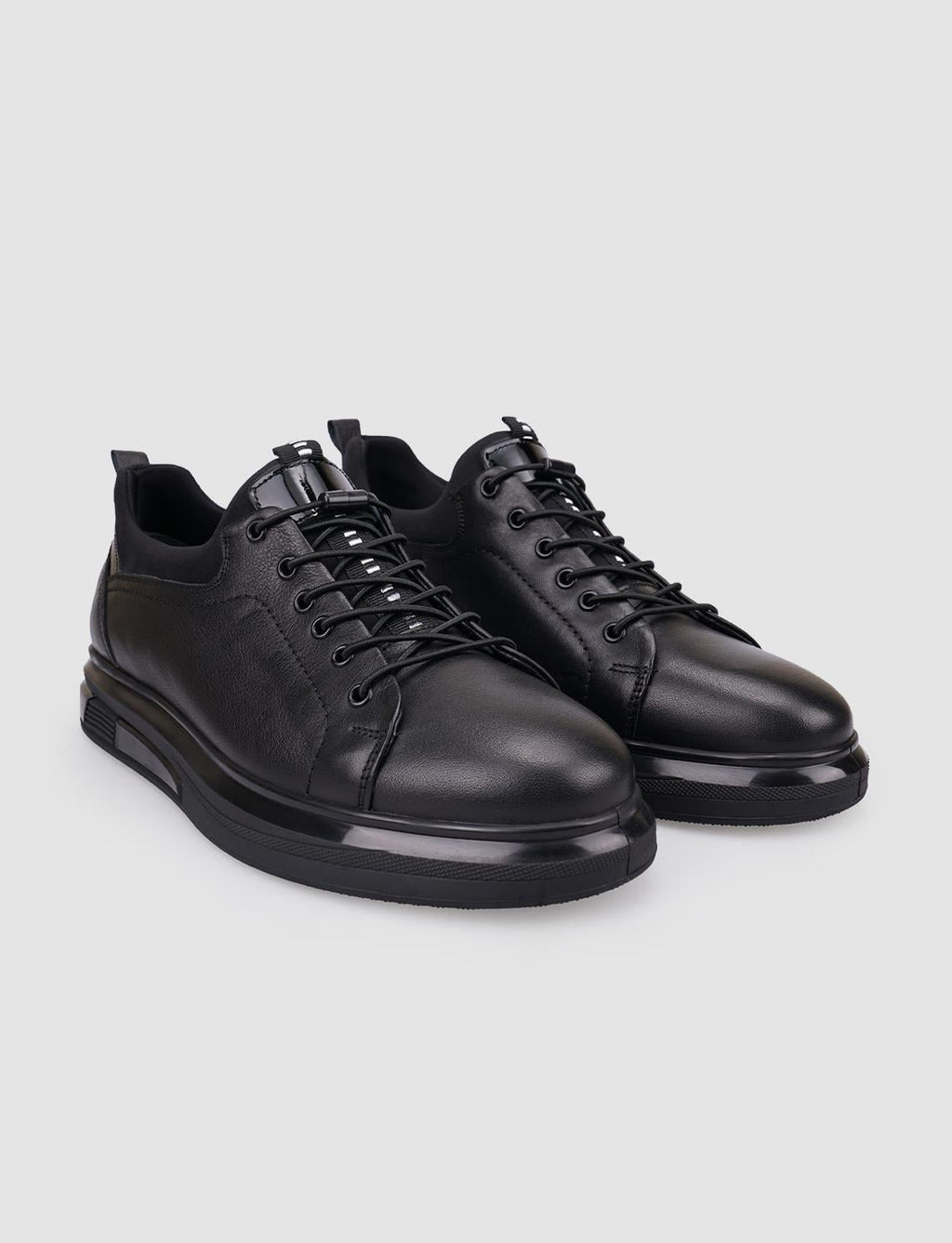 100% Genuine Leather Black Lace-up Men's Casual Shoes