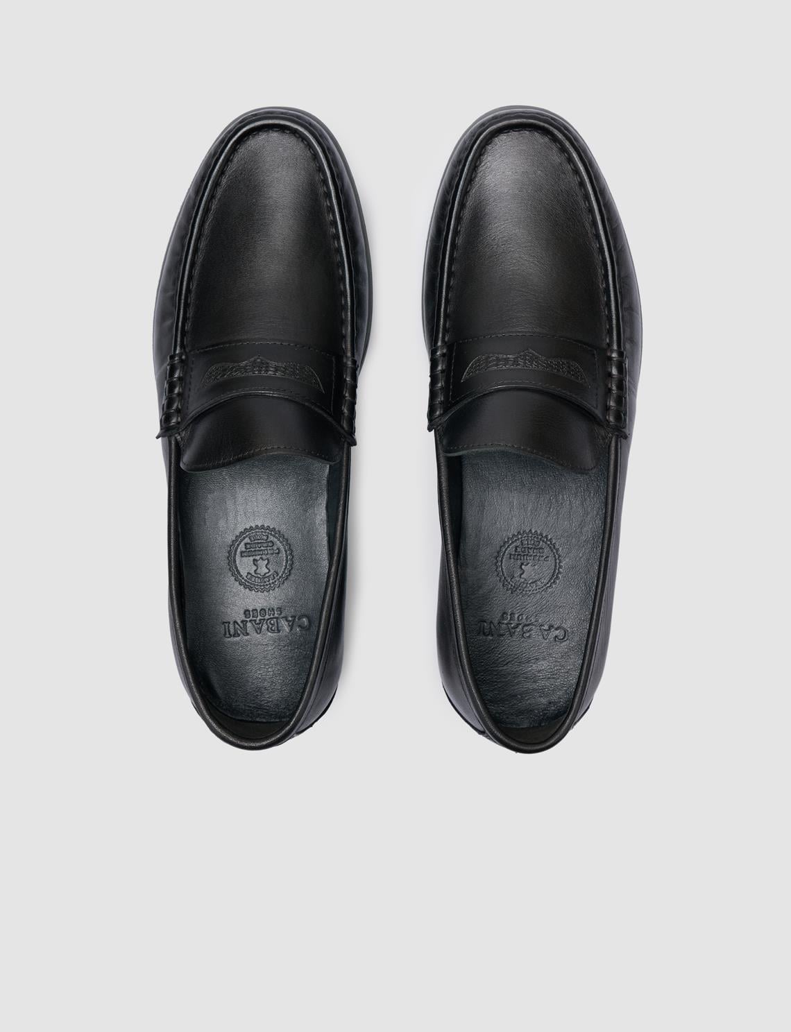 100% Genuine Leather Black Men's Casual Shoes