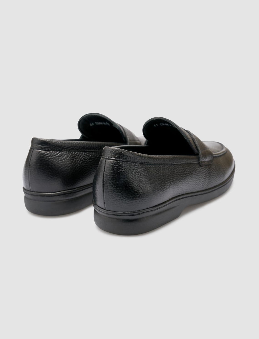 100% Genuine Leather Black Plain Men's Loafer