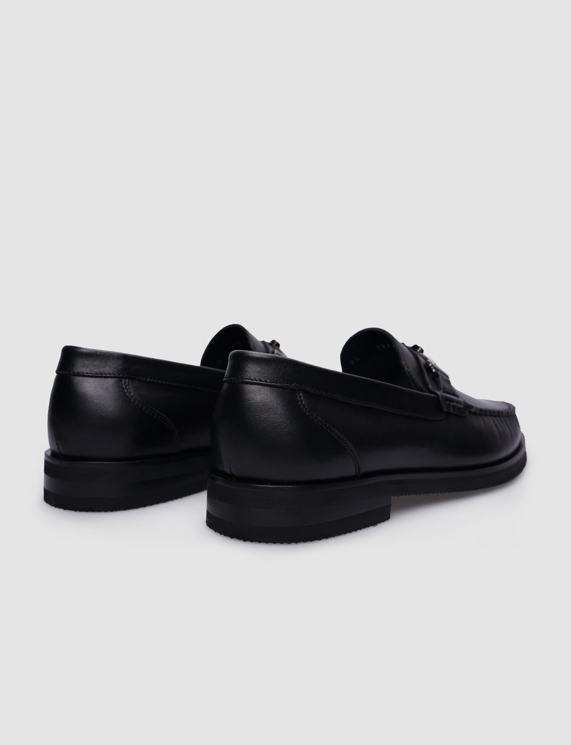 100% Genuine Leather Black Buckle Men's Classic Shoes