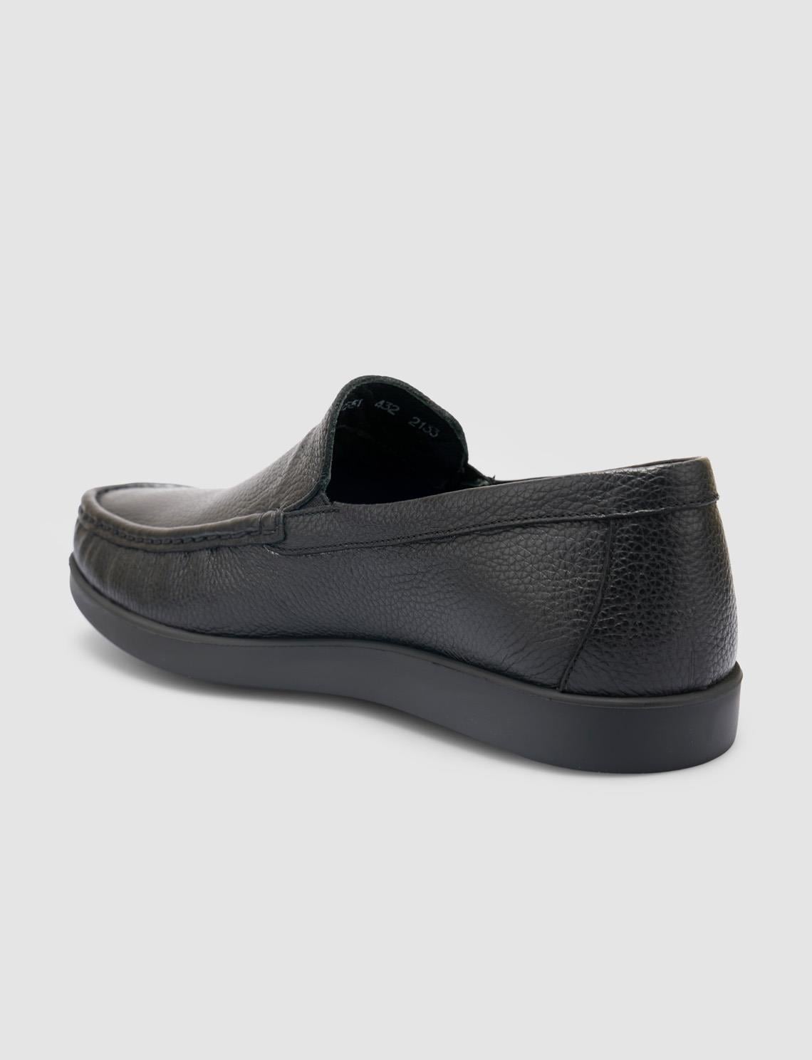 100% Genuine Leather Black Men's Casual Shoes