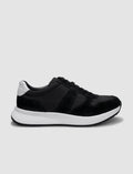 100% Genuine Leather Black Suede Lace-up Men's Athletic Shoes