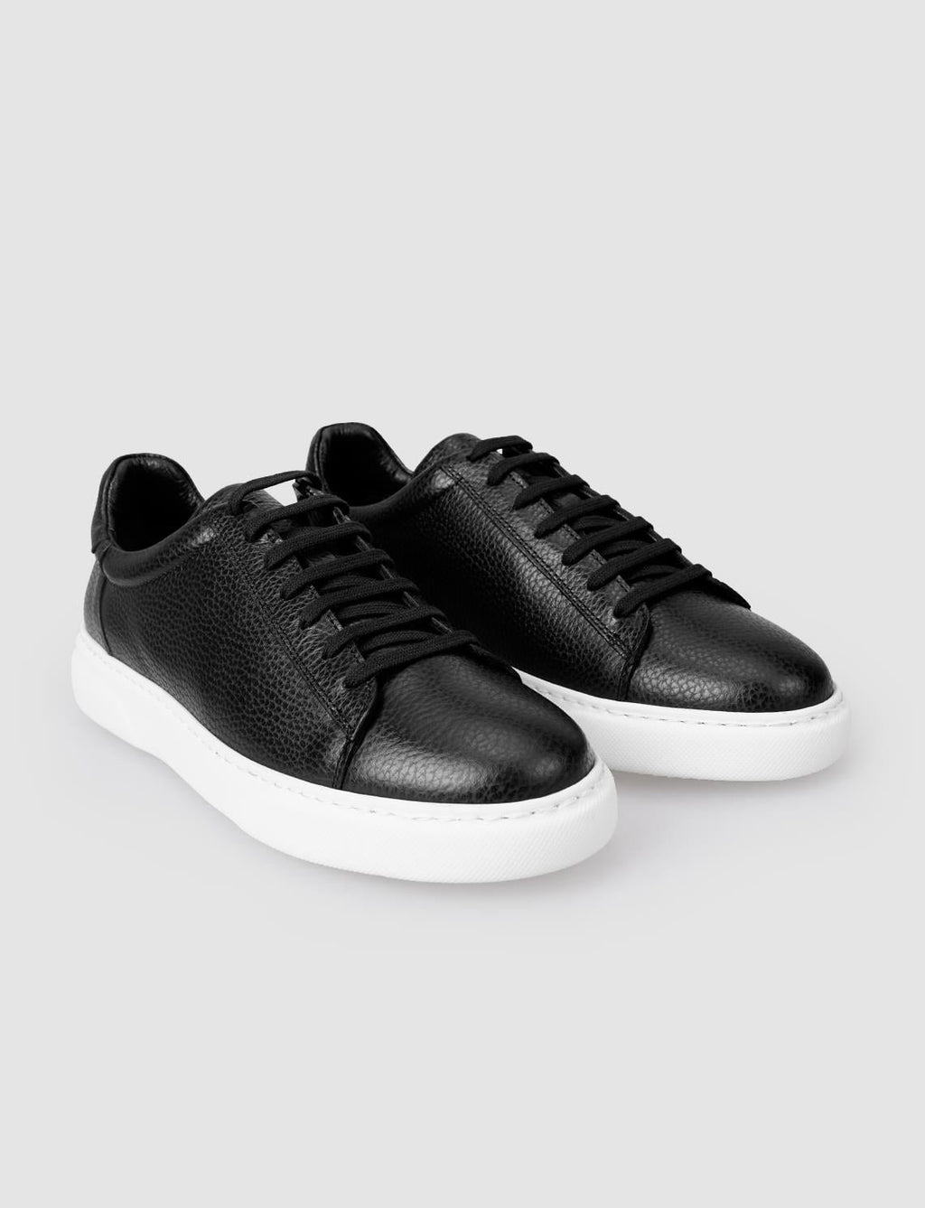 100% Genuine Leather Black Lace-up Men's Athletic Shoes