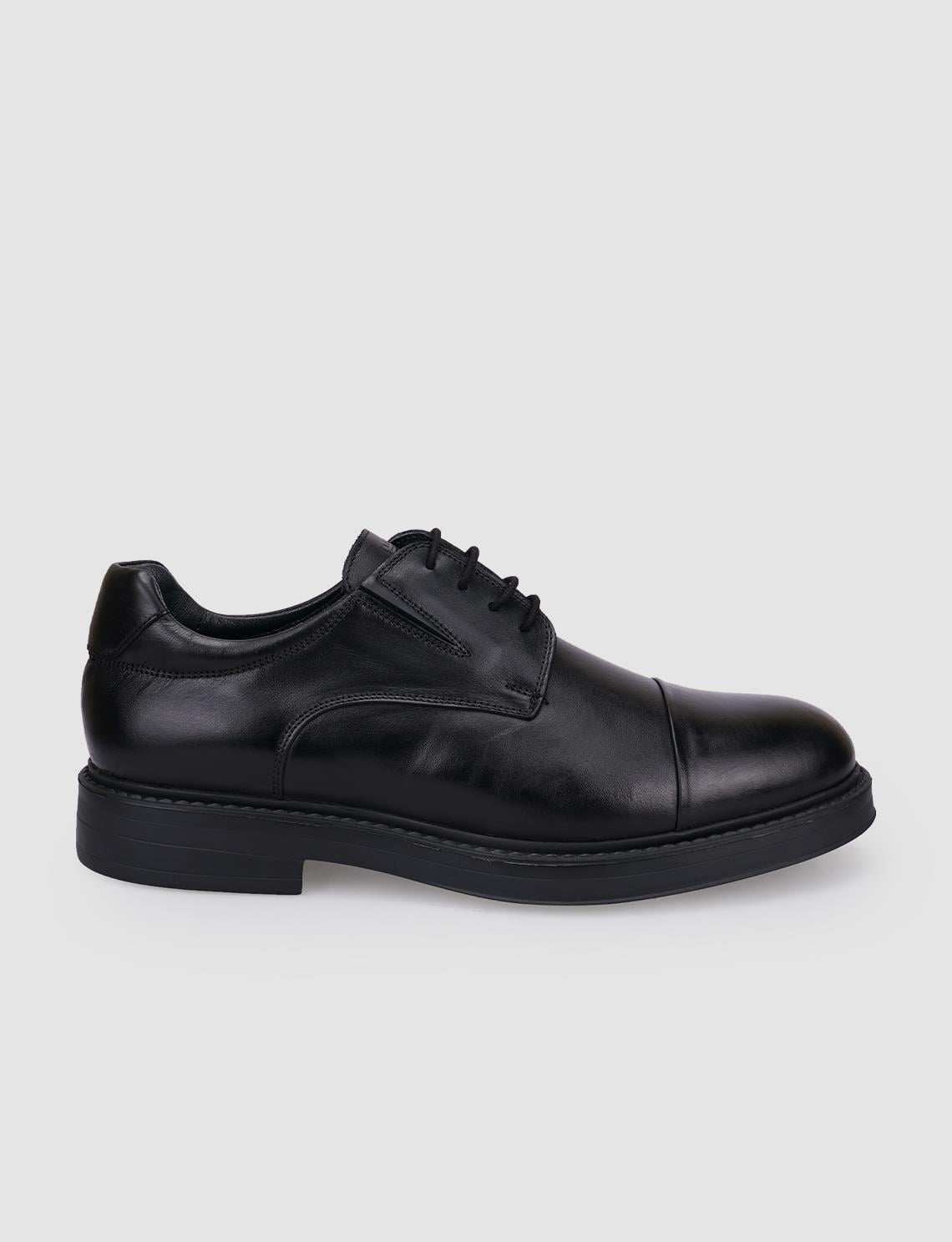 100% Genuine Leather Black Lace-up Men's Casual Shoes