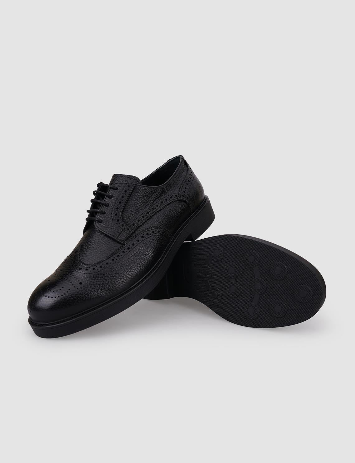 100% Genuine Leather Black Lace-up Men's Casual Shoes