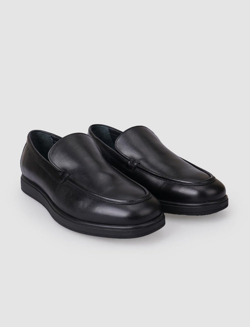 100% Genuine Leather Black Men's Loafer