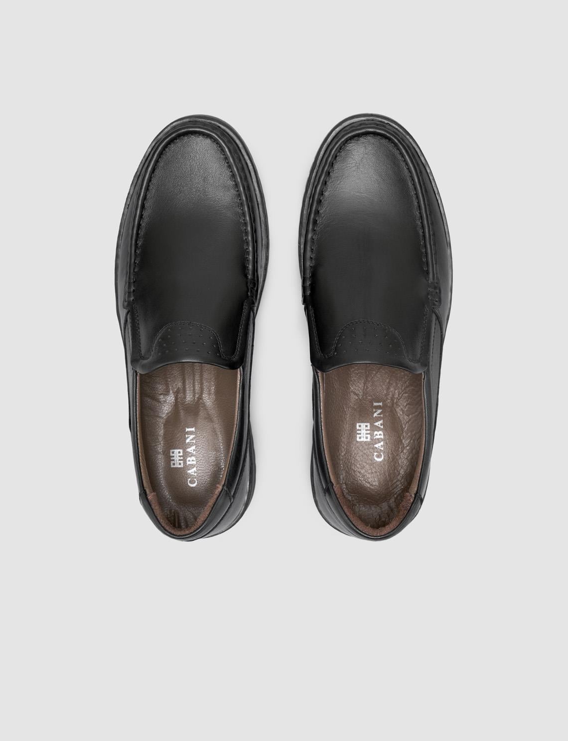 100% Genuine Leather Black Men's Casual Shoes