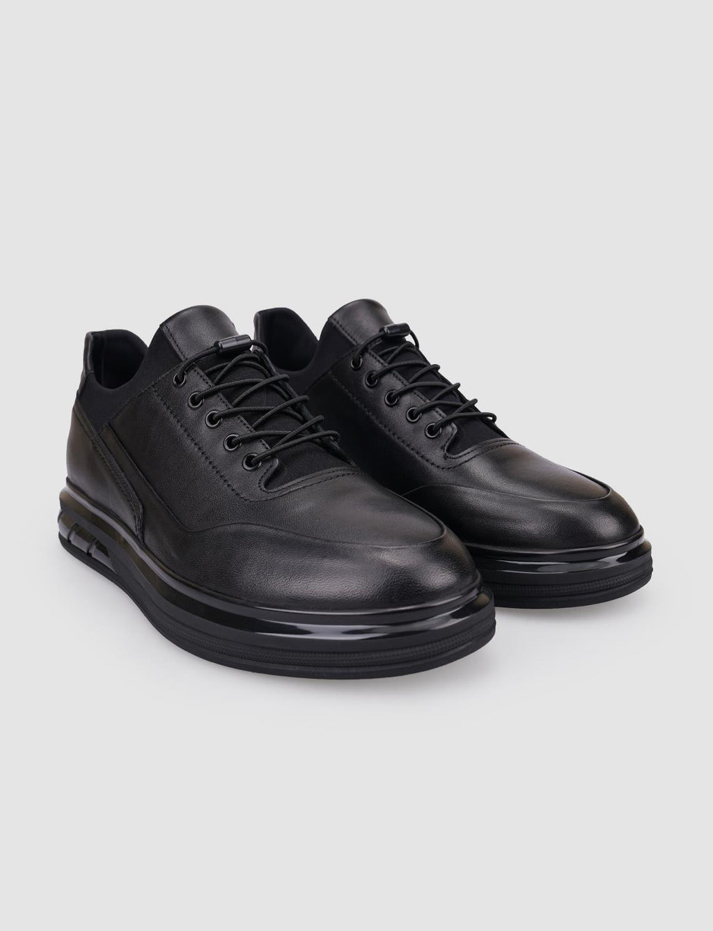 100% Genuine Leather Black Lace-up Men's Casual Shoes