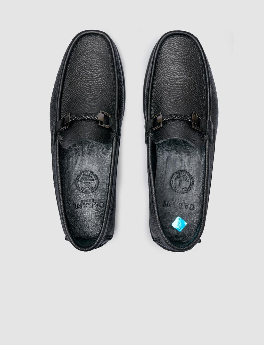 100% Genuine Leather Men's Loafer with Black Buckle Detail