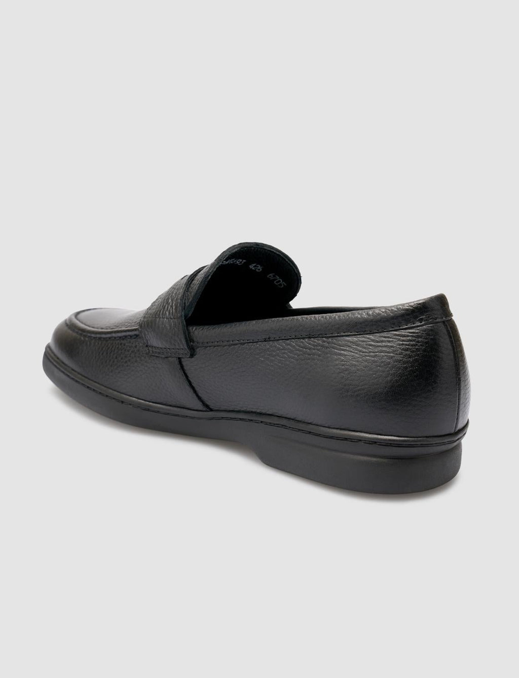 100% Genuine Leather Black Plain Men's Loafer