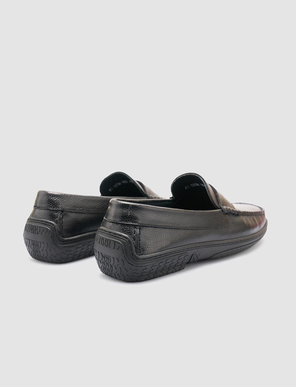 100% Genuine Leather Black Men's Casual Shoes