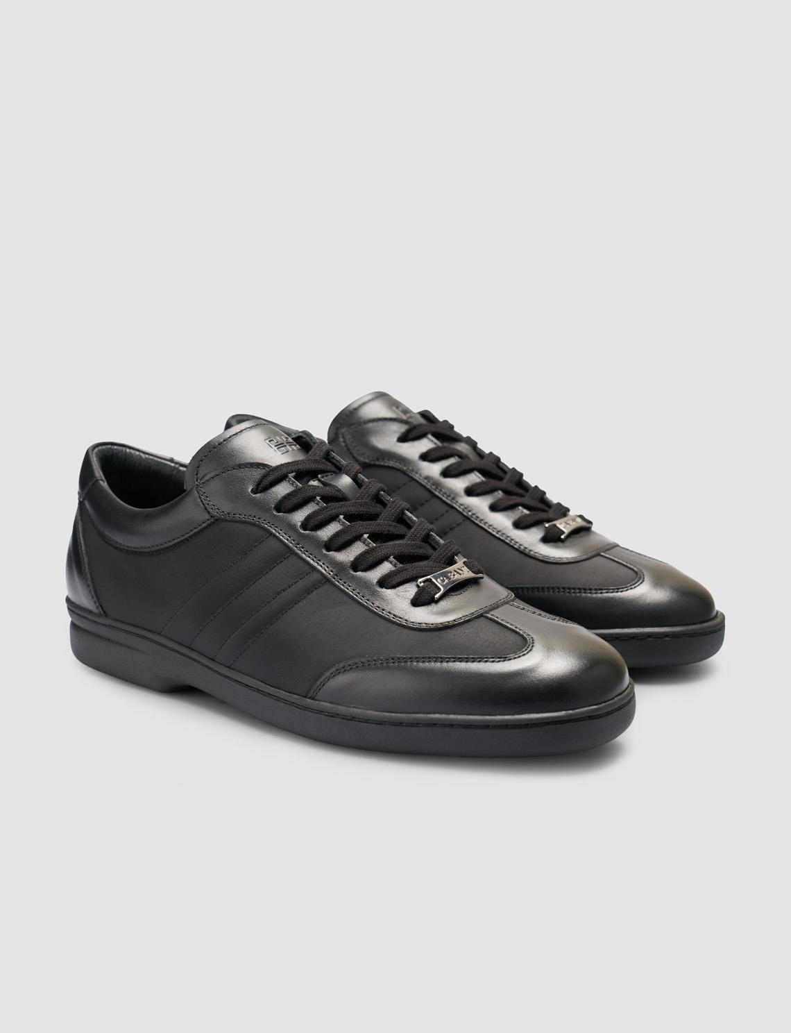 100% Genuine Leather Black Nubuck Men's Casual Shoes