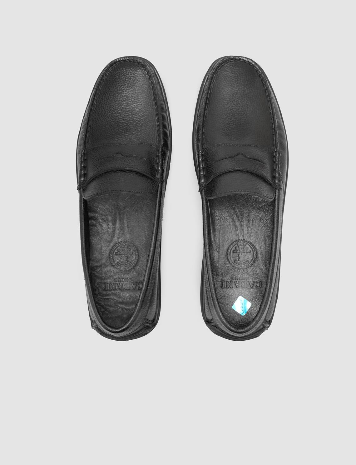 100% Genuine Leather Black Men's Casual Shoes