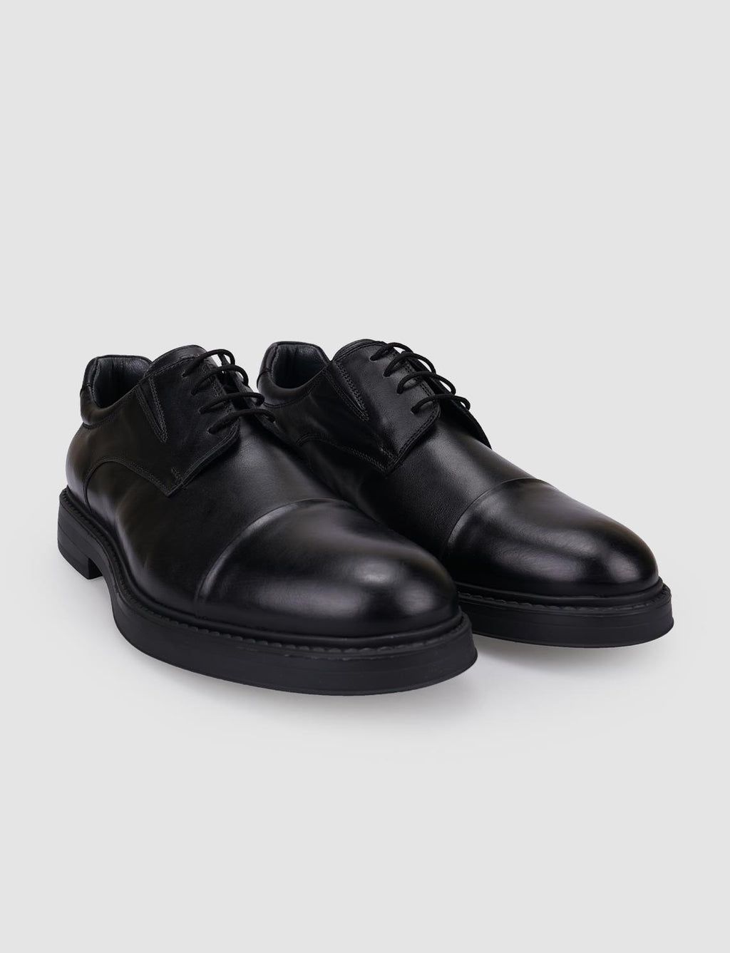 100% Genuine Leather Black Lace-up Men's Casual Shoes