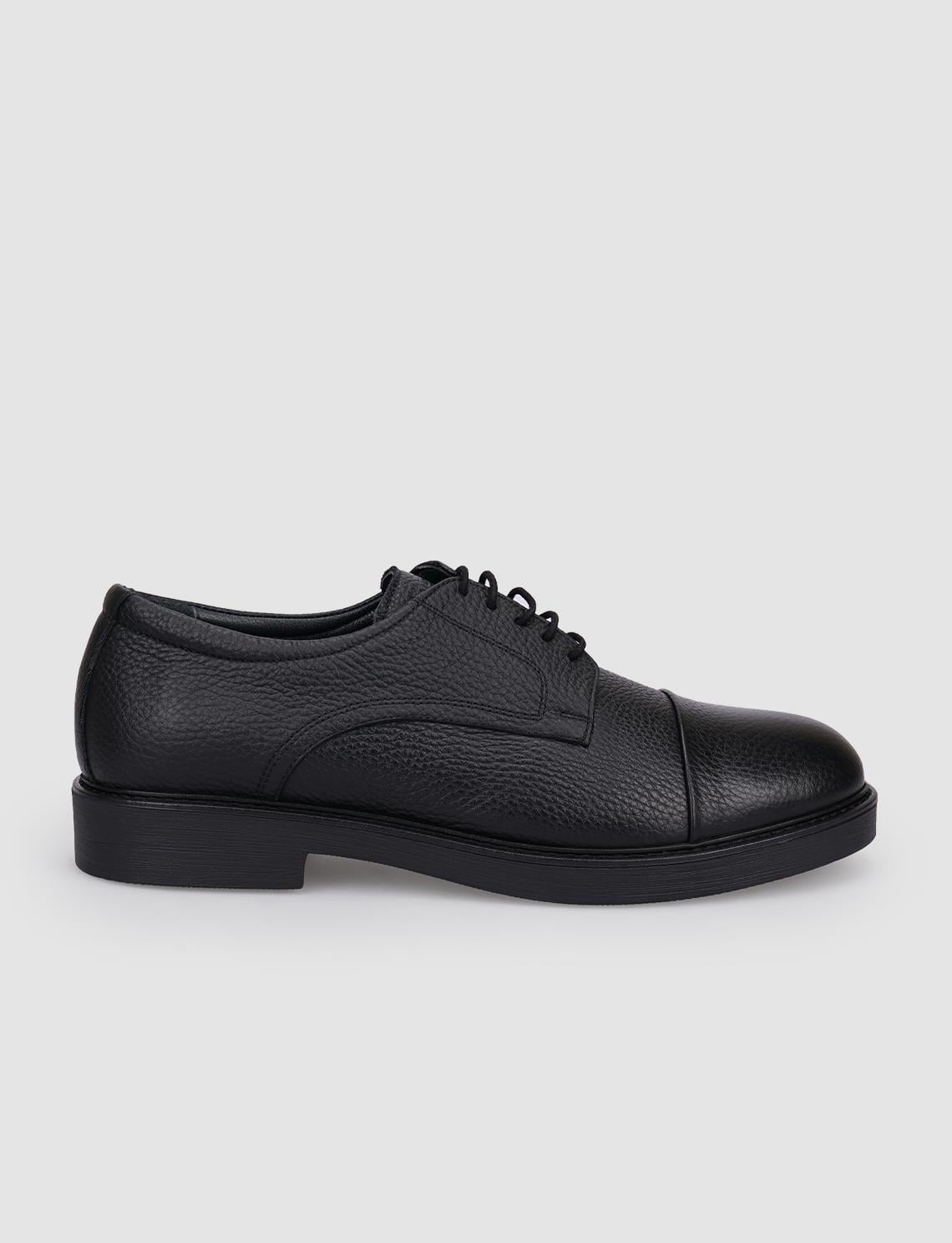100% Genuine Leather Black Lace-up Men's Casual Shoes