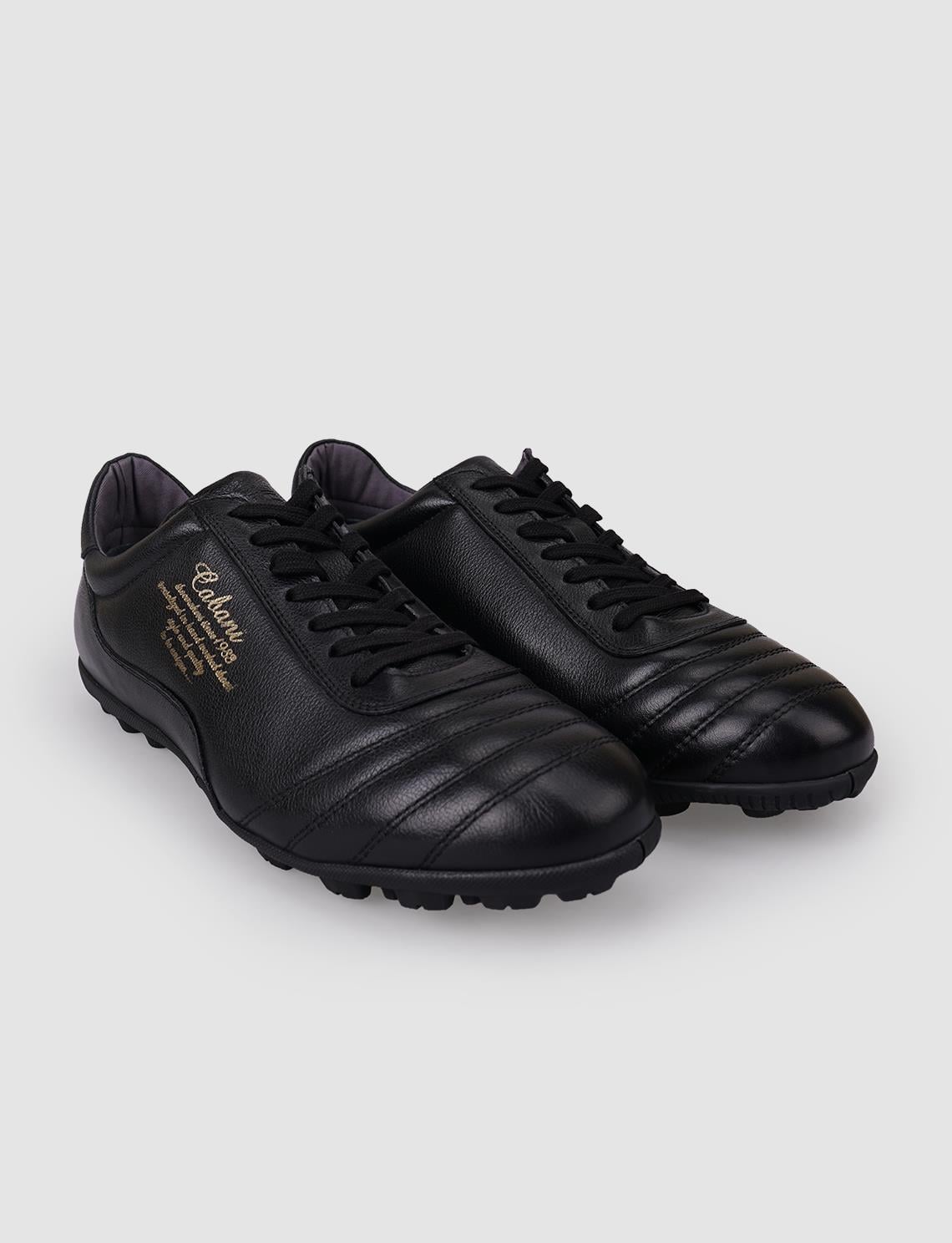 100% Genuine Leather Black Lace-up Men's Pedal Shoes