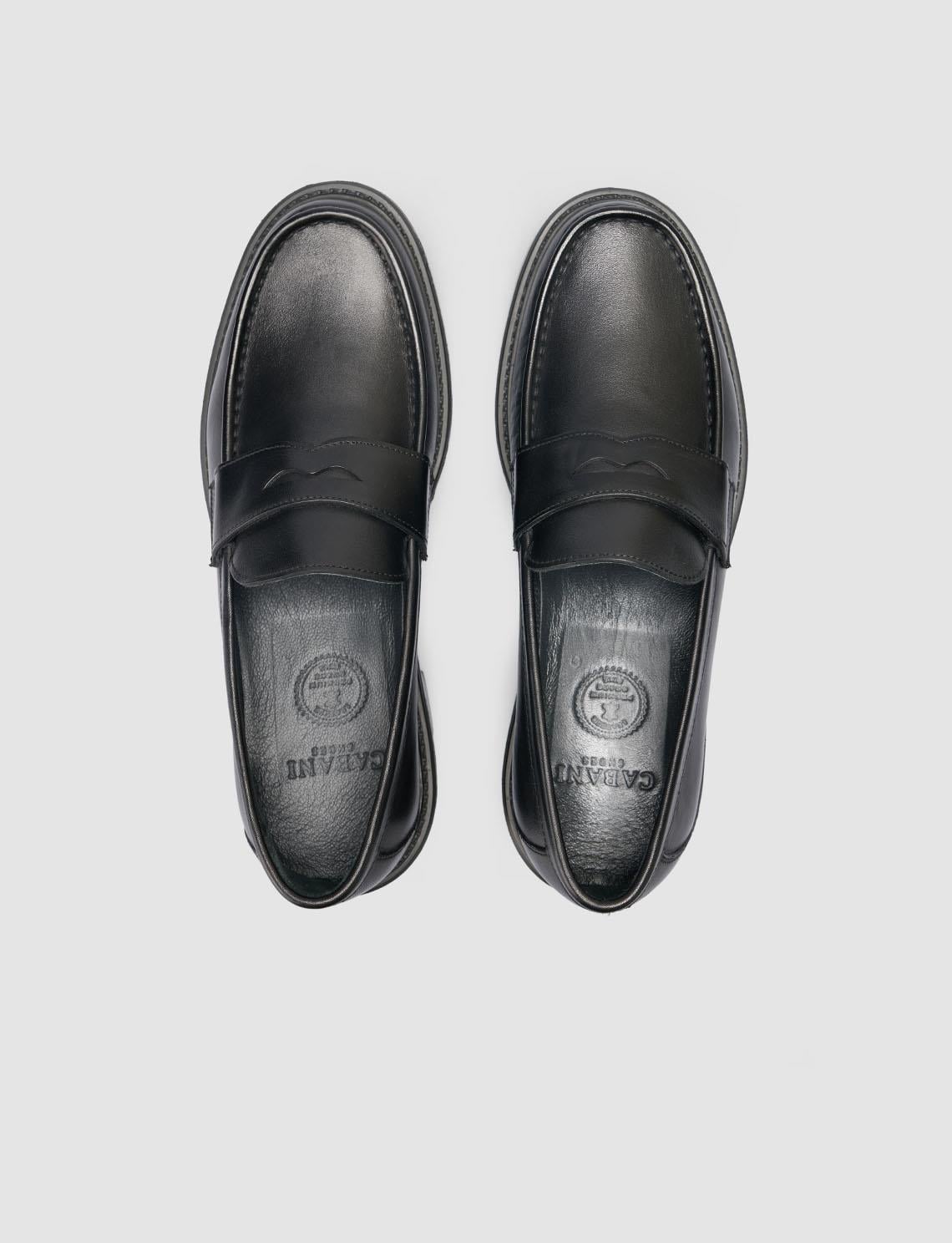 100% Genuine Leather Black Men's Loafer