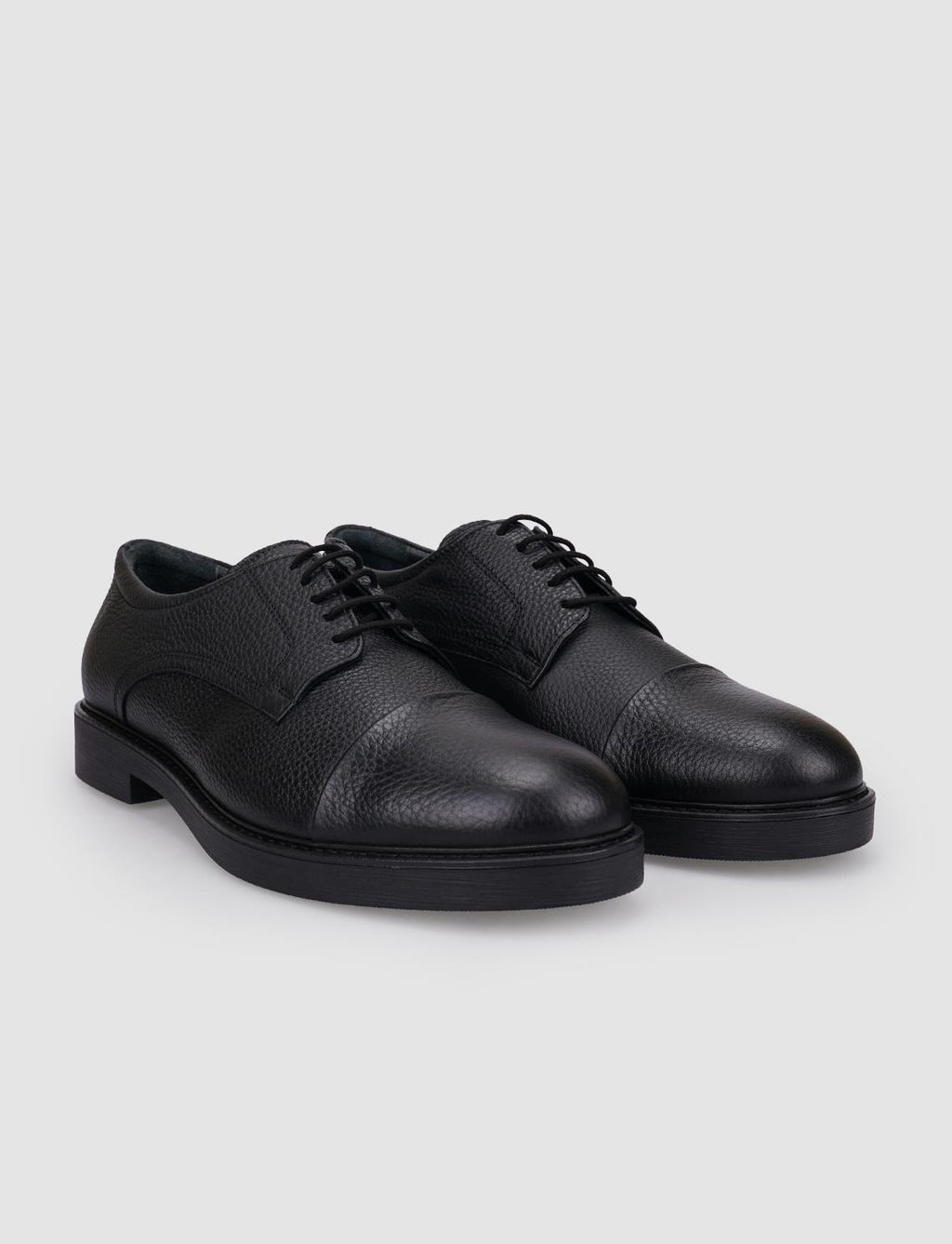 100% Genuine Leather Black Lace-up Men's Casual Shoes