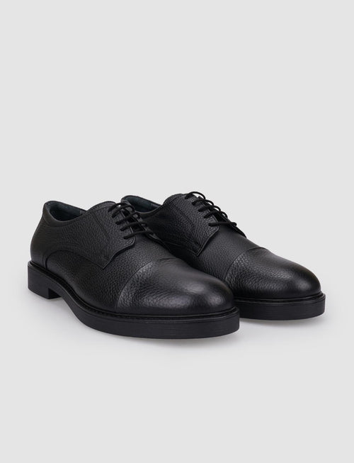 100% Genuine Leather Black Lace-up Men's Casual Shoes