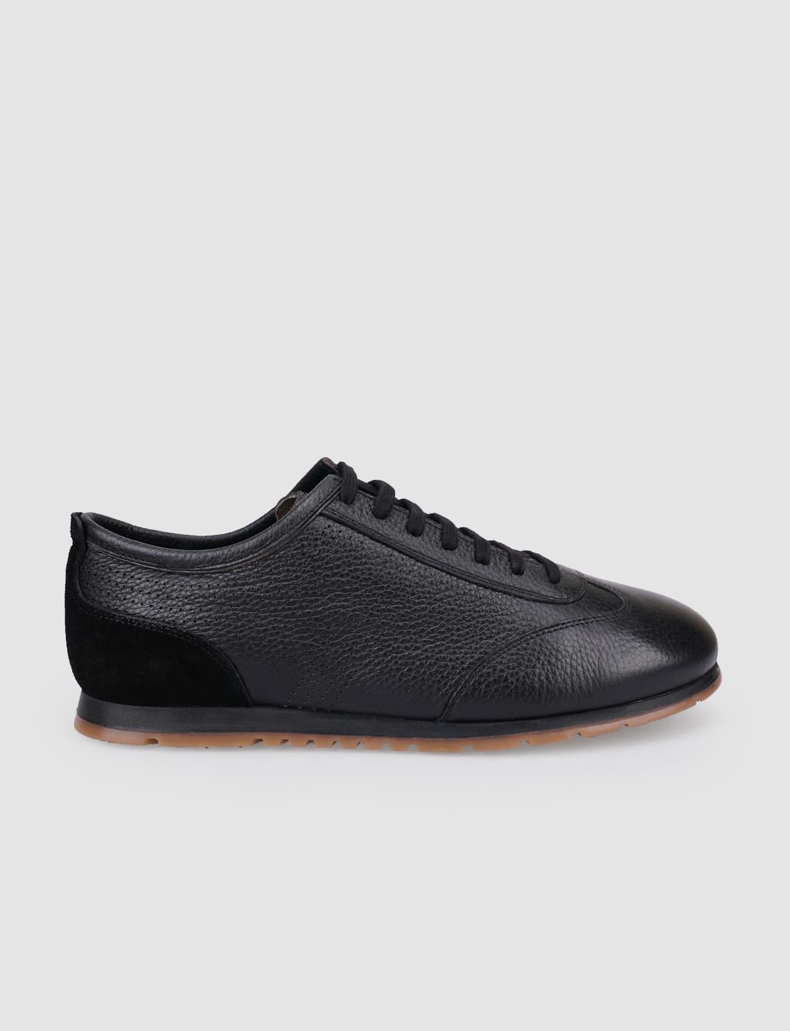 100% Genuine Leather Black Lace-up Men's Casual Shoes