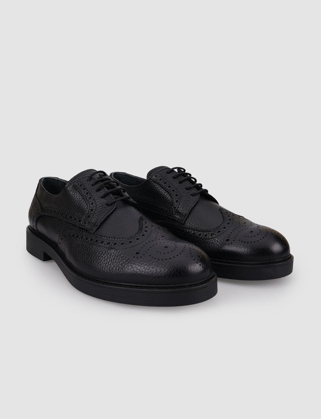 100% Genuine Leather Black Lace-up Men's Casual Shoes