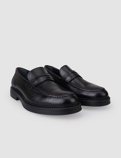100% Genuine Leather Black Men's Casual Shoes