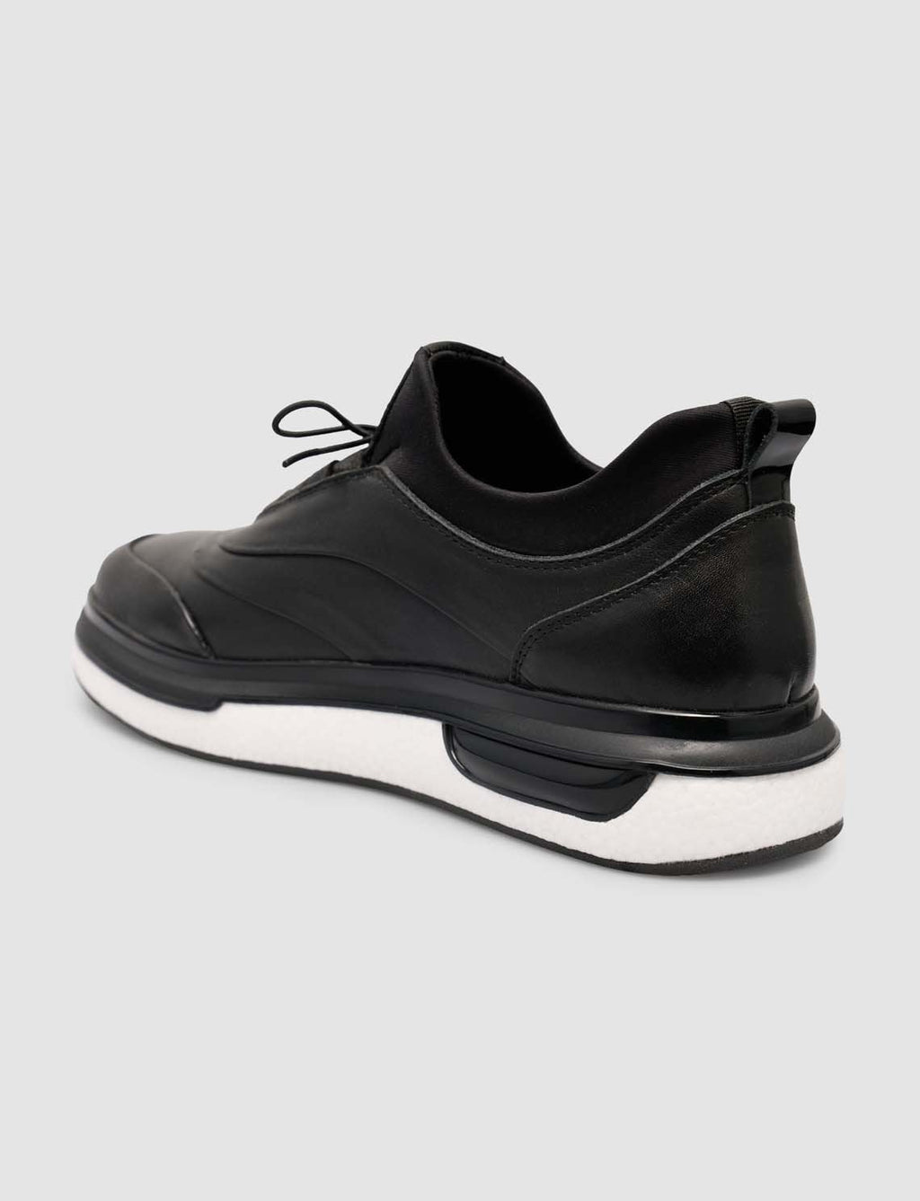 100% Genuine Leather Black Men's Casual Sneaker
