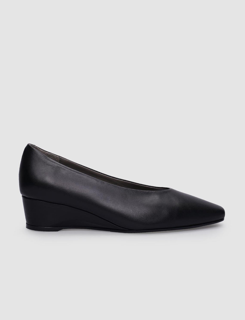 100% Genuine Leather Black Women's Platform Heel Shoes