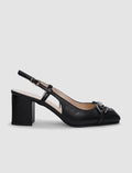 100% Genuine Leather Black Women's High Heels