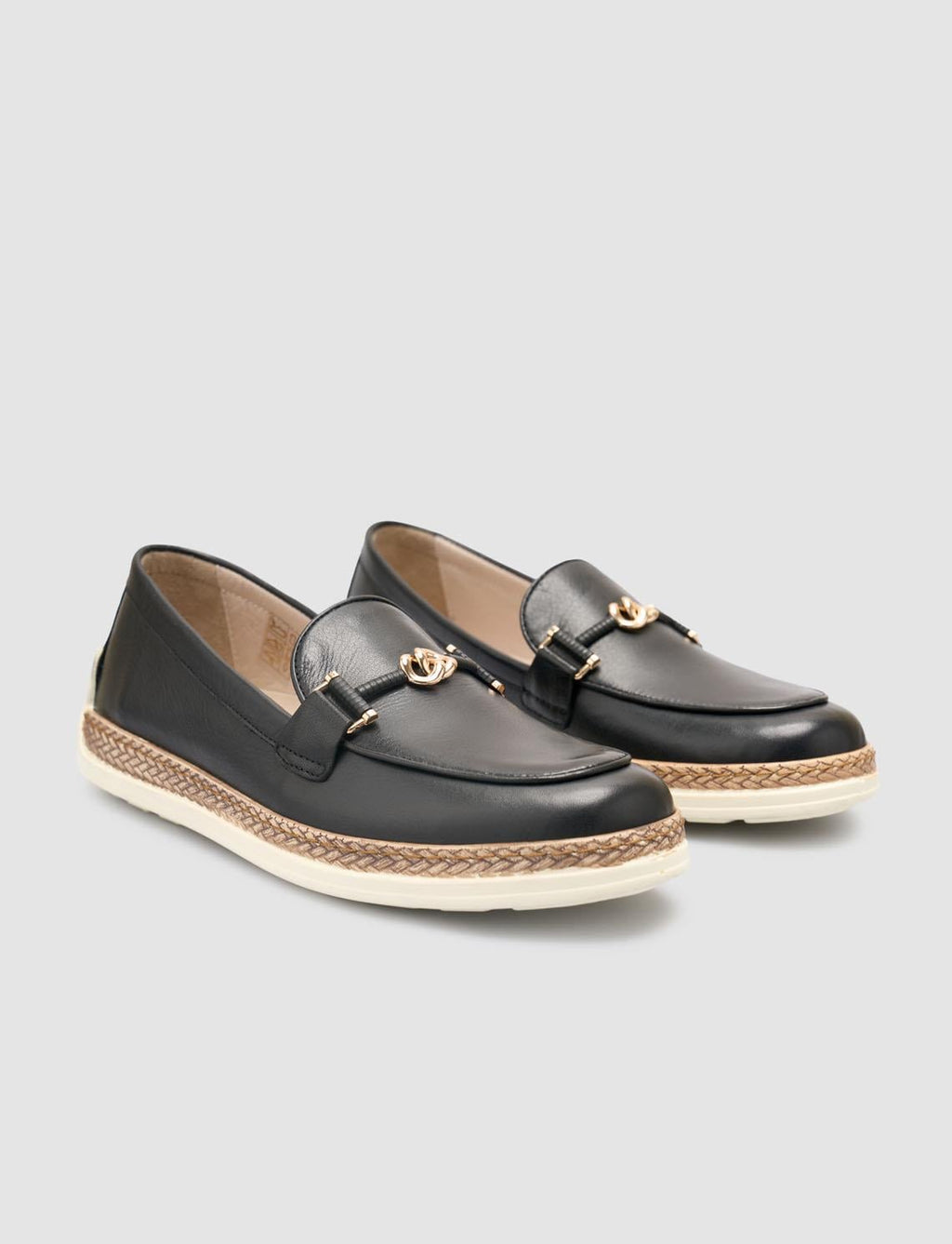 100% Genuine Leather Black Women's Loafer