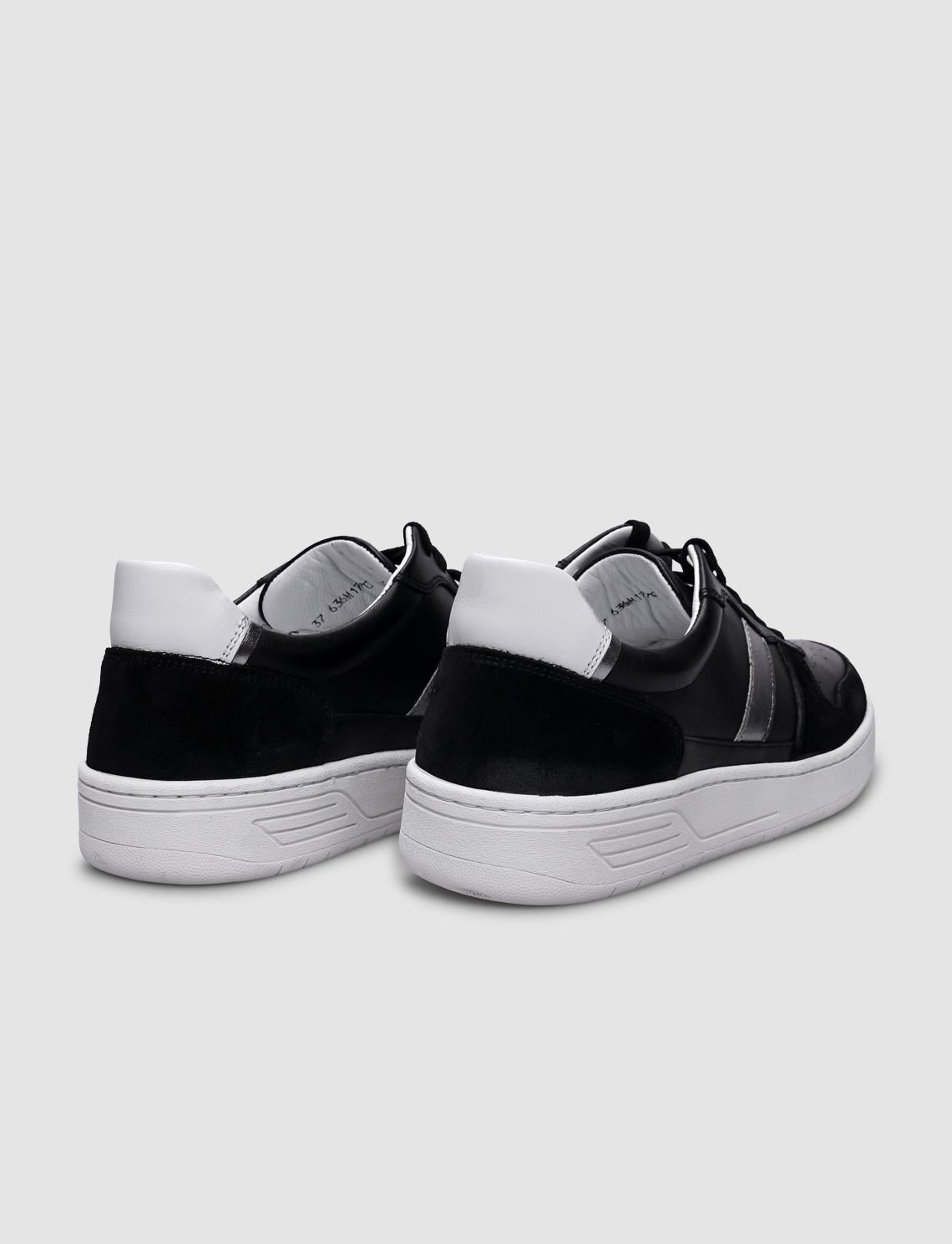 100% Genuine Leather Black Women's Athletic Shoes