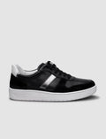 100% Genuine Leather Black Women's Athletic Shoes