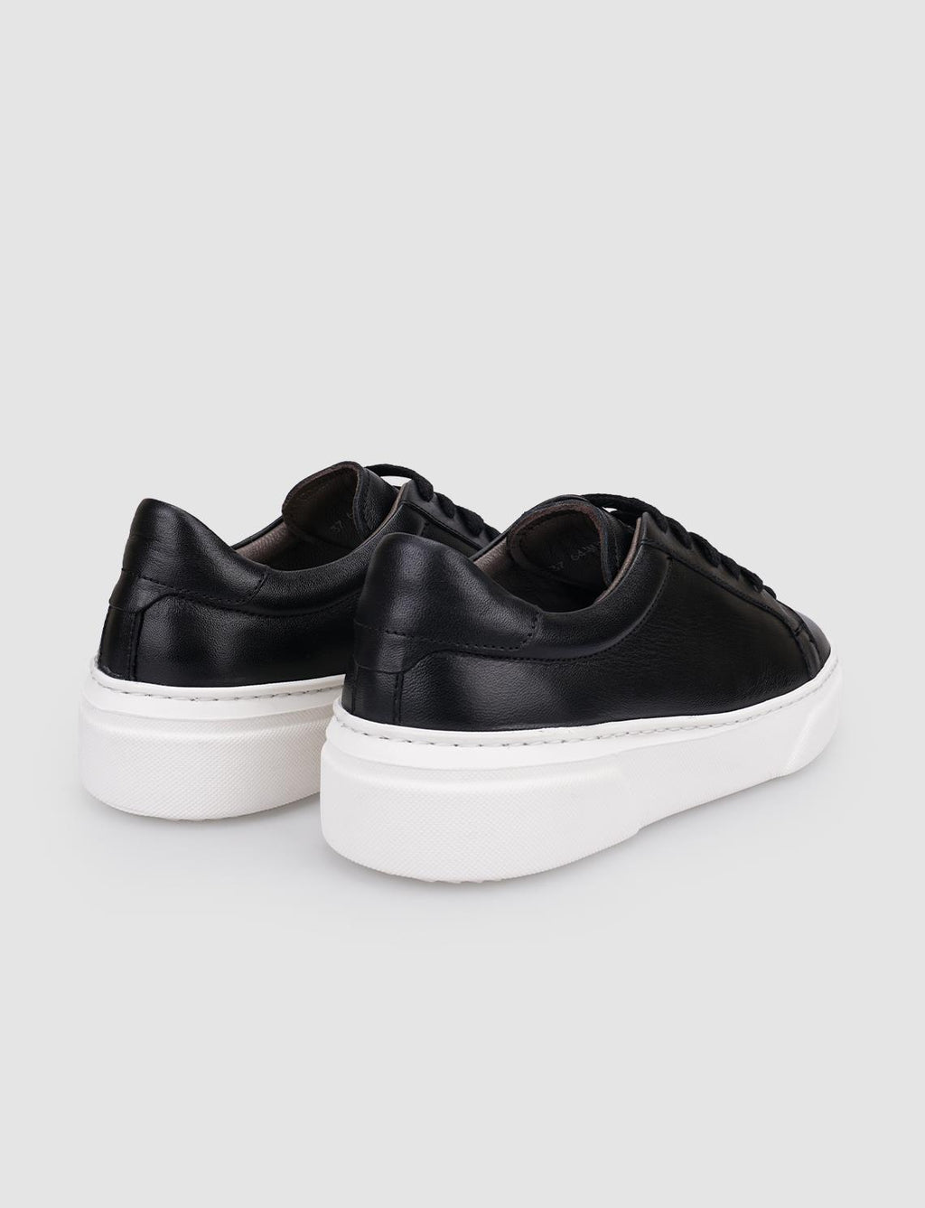 100% Genuine Leather Black Lace-up Women's Athletic Shoes