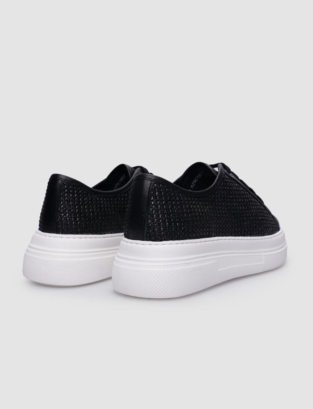 100% Genuine Leather Black Lace-up Women's Athletic Shoes