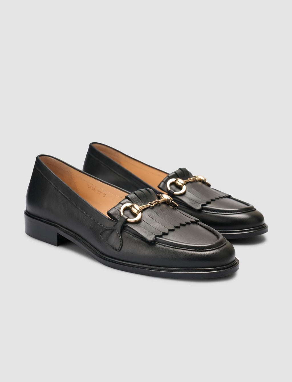 100% Genuine Leather Black Women's Tassel Loafer