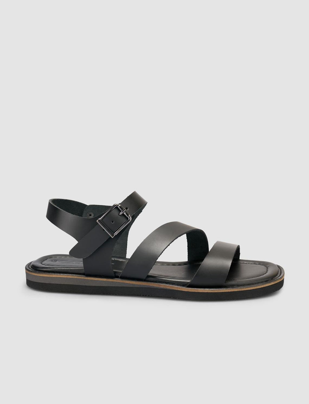 100% Genuine Leather Black Women's Sandals