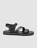 100% Genuine Leather Black Women's Sandals
