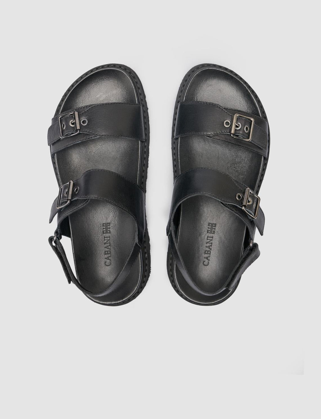 100% Genuine Leather Black Women's Sandals