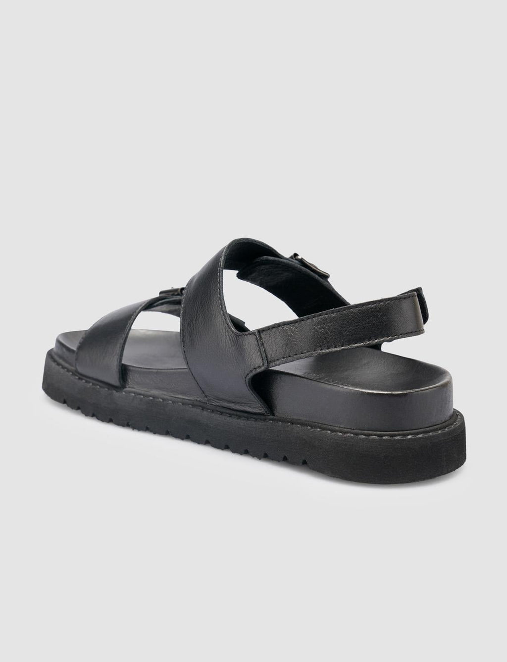 100% Genuine Leather Black Women's Sandals